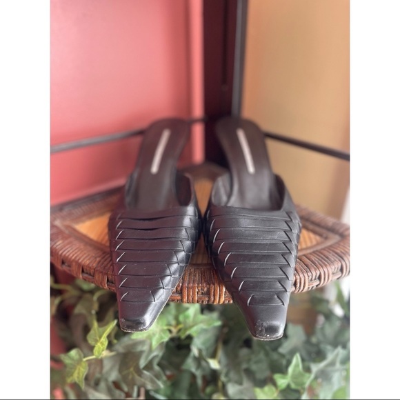 VINTAGE DONALD J.PLINER black mules sz9 - Picture 6 of 6